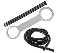 EMSea Electric Bike Installation Spanner Tool Kit Compatible with Bafang/8Fun BBS01 BBS02 BBSHD, Silver, Stainless Steel Wrench, Wire Protector & Ties