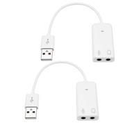 EMSea Pack of 2 USB Sound Card Adapter 7.1 Channel External Audio Adapter Stereo Sound Card Converter 3.5 mm AUX Microphone Socket Compatible with Raspberry Pi