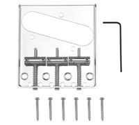 EMSea Vintage Bridge Electric Guitar Bridge 3 Compensated Saddle Ashtray Bridge Compatible with Tele Style Electric Guitar Bridge Pickup, Silver