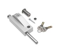 EMSea Zinc Alloy Spring Door Stop Gate Latch 11cm X 4cm Lock Door Stopper with Key 12mm Hole Heavy Duty Bolt Automatic Composite Lever for Framed Glass Door Revolving