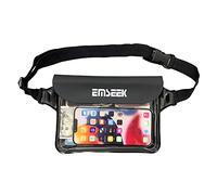 EMSEEK Waterproof Waist Pouch Dry Belt Bag Fanny Pack Keep Your Key Fob Wallet Kindle Phone Dry Perfect For Swim Surf Snorkel, Black, 8.6*6.3inch, Shoulder and Waist