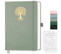 EMSHOI A5 Graph Paper Notebook, Hardcover Notepad, 192 Pages, Light Green
