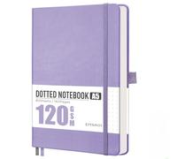 EMSHOI A5 Notebook Blank Journal - 120 GSM Hardcover Leather Sketch Book with Doodle Stencil, 160 Pages Unlined, Plain Art Sketchbook for Women Men Work School Drawing, 14.5 x 21cm - Light Purple