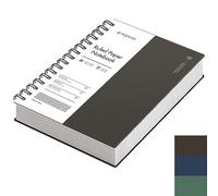 EMSHOI A5 Notebook College Ruled, Spiral Notepad 150 Sheets/300 Pages, 100gsm, PVC Cover, Sticky Notes, Pocket, Pen Loop, Ruler, Bookmark, Lined Journal for Women Men Writing, 14.5 x 21cm, Coffee