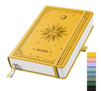 EMSHOI A5 Notebook Journal - 320 Pages, 100gsm Thick Notepad, Hardcover Leather College Ruled Note Book for Women Men School Work Writing Note Taking (Blank, Yellow)