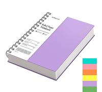 EMSHOI A5 Notebook Lined 300 Pages/150 Sheets, Wirebound Spiral Notepad, 100gsm Thick Paper, Waterproof Hardcover, Writing Journal for Women Men Work Office School, 14.5 x 21cm, Purple