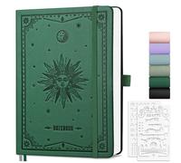 EMSHOI A5 Sketch Book Notebook, Blank Journal for Women and Men, 192 Pages,Thick Plain Notepad, Hardcover Leather Art Sketchbook for Drawing, Unlined, 14.5 x 21 cm - DarkGreen