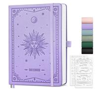 EMSHOI A5 Sketch Book Notebook, Blank Journal for Women and Men, 192 Pages,Thick Plain Notepad, Hardcover Leather Art Sketchbook for Drawing, Unlined, 14.5 x 21 cm - Light Purple