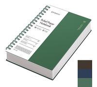 EMSHOI B5 Notebook College Ruled, Spiral Notepad 150 Sheets/300 Pages, 100gsm, PVC Cover, Sticky Notes, Pocket, Pen Loop, Ruler, Bookmark, Lined Journal for Women Men Writing, 19 x 25cm, Dark Green