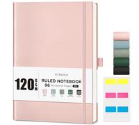 EMSHOI B5 Notebook Lined - 120 GSM Lined Paper, 96 Numbered Pages Softcover College Ruled Composition Notebooks with Free Sticky Notes for Women Men Office School,19 X 25 cm - Rose Gold