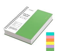 EMSHOI B5 Notebook Lined 300 Pages/150 Sheets, Spiral Notepad Multi-coloured, 100gsm Thick Paper, Waterproof Hardcover, Writing Journal for Women Men Work Office School,19 x 25 cm, Green