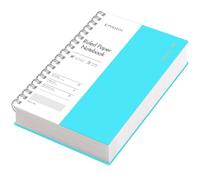 EMSHOI B5 Spiral Notebook, Lined Notepad, PVC Cover, 300 Pages, Sky Blue | 100 GSM College Ruled Paper, Journal for Women & Men, Work, Office, School, 19 x 25 cm