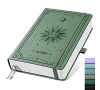 EMSHOI Graph Paper Notebook A5-320 Pages, Hardcover Leather, 100gsm Thick Paper, Square Grid Note Book for Women Men Work School Math Writing, Graphing, Engineering, 14.5 x 21cm, Light Green