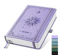 EMSHOI Graph Paper Notebook A5-320 Pages, Hardcover Leather, 100gsm Thick Paper, Square Grid Note Book for Women Men Work School Math Writing, Graphing, Engineering, 14.5 x 21cm, Light Purple