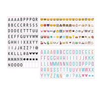 Emsmil 255Pcs Black Colored Plastic Emoji Letters Numbers Symbols Lightbox Glyph Card Pack Special Decorative DIY Light Up Signs for A4 Cinema LED Light Box