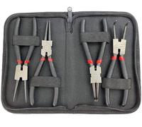 Emsmil 4 Pcs Circlip Pliers Set 6 Inch 150mm Heavy Duty Snap Ring Plier Kit Bent Straight Internal External Set Durable Springs and Soft Handles with Storage Pouch