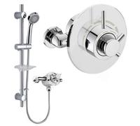 Emso Round Exposed/concealed Thermostatic Shower Valve, Slider Rail Handset Kit
