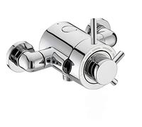 Nes Home Emso Round Exposed Thermostatic Shower Valve With Bottom Outlet Chrome