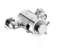 Emso Round Exposed Thermostatic Shower Valve With Bottom Outlet