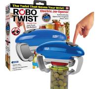 EMSON Robotwist Electric Jar Opener - Works on All Jar Sizes, Kitchen Gadgets, Handsfree Jar Openers for Arthritis Hands/Seniors, Jar Opener for Weak Hands UK, Can Opener As Seen on TV - Blue