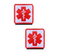 EMT EMS Medic Cross Morale Embroidered Patch with Tactical Medical Patch Cross for Tactical Backpacks Medical Bags First Aid Kits Outdoor Adventure Kits Pack of 2