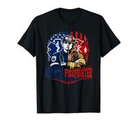 EMT Firefighter Paramedic EMS Back Print Flag Value Graphic T-Shirt