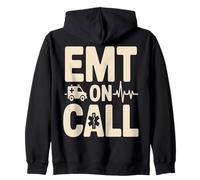EMT On Call Ambulance EMS First Responder Pride Zip Hoodie