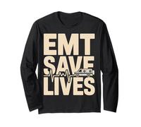 EMT Save Lives Ambulance Heartbeat EMS Week Long Sleeve T-Shirt