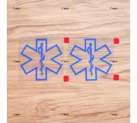 EMT Star of Life Emergency Medical Technician Ambulance Decal Sticker Vinyl - 2 Pack Blue, 7.6cm - No Background Die Cut for Car Boat Laptop Cup
