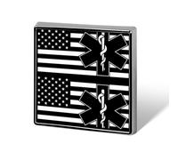 EMT Star of Life U.S.A. Flag Paramedic Custom Brooch Pin Lapel Pins Tie Suit Dress Accessories Wedding Birthday for Men Women