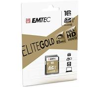 EMTEC 16GB Class 10 SDHC Gold + Memory Card - Black, Brown, 16GB, Class 10, Compatible with Smartphone, Personal Computer, Tablet, Camera