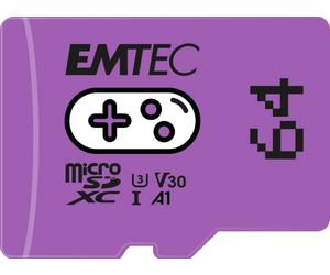 EMTEC - 64GB microSD Memory Card Increase Memory for Your Consoles, Smartphones and Tablets - More Storage Games and Videos - ECMSDM64GXCU3G - Gaming Collection - Purple/Purple