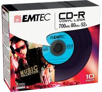 Emtec CD-R 700MB 10pcs 52x Vinyl Slim Cl NEW