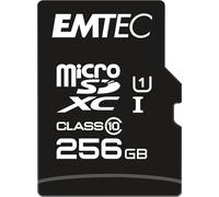 EMTEC ECMSDM256GXC10GP - MicroSD Card - Class 10 - Elite Gold Range - UHS-I U1 - with Performance Adapter - Read Speed up to 90MB/s -Black/Gold - 256GB