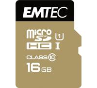 Emtec microSD Class10 Gold+ 16GB - memory cards (Blue, Gold, Micro Secure Digital High-Capacity (MicroSDHC), SD, Blister)