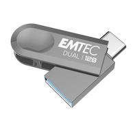 EMTEC - USB 3.2 USB-A Type-C Dual D280 ECMMD128GD283 USB Flash Drive - USB 3.2 Universal Compatibility - Read 80MB/s, Write 20MB/s, Eco Design, 128GB/GB