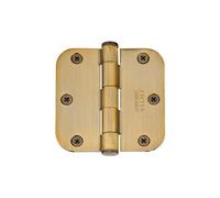 Emtek 96133US 3-1/2" x 3-1/2" 5/8" Radius Corners Residential Plain Bearing Hinges (Pair), Solid Brass - Oil Rubbed Bronze (US10B)