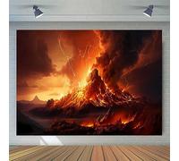 EMTOBT 7x5ft Volcano Backdrop Magical Volcanic Eruption Bright Lightning Photography Backdrops Photo Studio Background Props Interior Mural Portraint Supplies BJDJEM0039