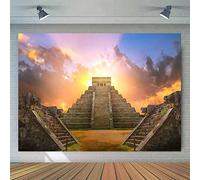 EMTOBT Aztec Mayan Pyramid Backdrop Ancient Architecture Ruins Photography Background Sky Clouds Photo Studio Props Adult Boy Girl Artistic Portrait Nature Scenic Vinyl Wallpaper BJZYEM88