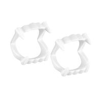 EMTPJAL 2 Pairs Halloween Vampire Fangs, Realistic Plastic Costume Teeth for Cosplay, Masquerade & Dress-Up Parties, Reusable Fake Teeth Props for Adults & Teens