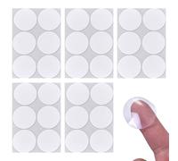 EMTPJAL 30PCS Strong Double Sided Sticky Pads Heavy Duty, Large Two Sided Self Adhesive Tape Mounting, Clear Circle Stickers Patch, Round 2 Sided Precut Nano Gel Wall Mount Glue, 1.97in Diameter