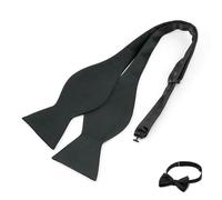 EMTPJAL Black Self Tie Bow Ties for Men Self Tie Bowtie Solid Plain Tuxedo Wedding Bowties