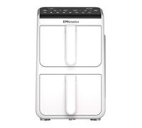 EMtronics 10L Stack Air Fryer with Dual Zone 2460W Family Size, 8 Preset Cooking Mode, Match Cook & Smart Finish Functions, 10 Litre - White