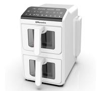Emtronics 10L Stack Dual Air Fryer With Windows - White
