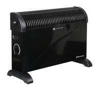 EMtronics 2000W Portable Electric Convector Heater Radiator with 3 Adjustable Heat Settings and Over Heat/Tip Over Cut-Out Function - Black