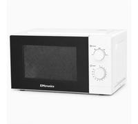 EMtronics 700W 20 Litre Microwave with Manual Control Dials - White | 5 Power Levels, Defrost Function, 35 Minute Timer, Easy Clean Compartment and Cavity Light