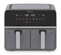 Emtronics 8L Dual Air Fryer With Timer - Grey