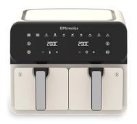 EMtronics 8L Dual Zone Air Fryer 2500W Family Size, 8 Preset Cooking Mode, Match Cook & Smart Finish Functions, 8 Litre - Cream