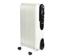 Emtronics 9 Fin Oil Filed Portable Heater Radiator With Thermostat - White, White