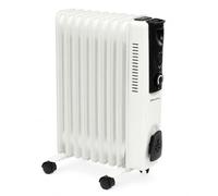 Emtronics 9 Fin Oil Filed Portable Heater Radiator With Thermostat - White, White